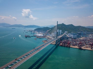 Kwai Tsing konteyner terminal üstten görünüm