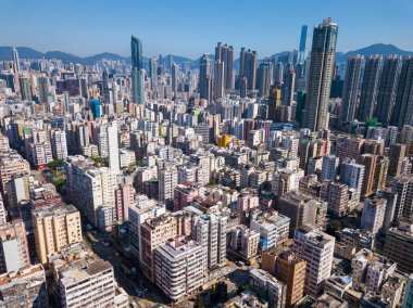 Hong Kong şehir üzerinde casus uçak fly