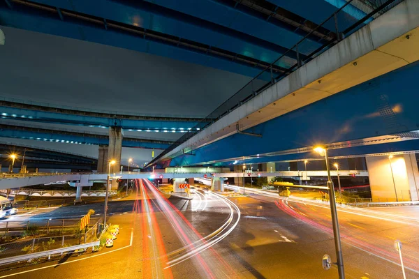 Trafik Motorvägen Natten — Stockfoto