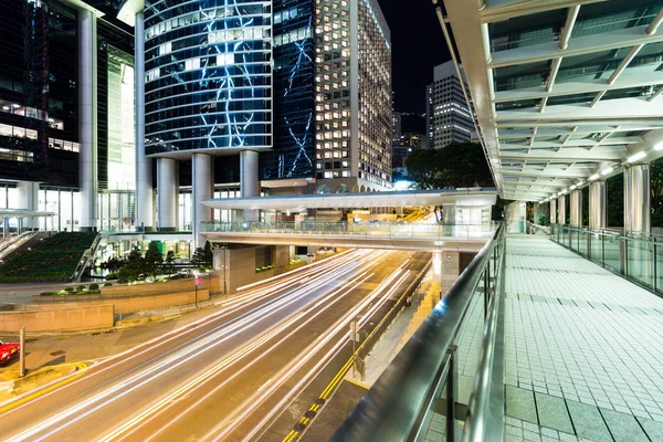 Merkez Hong Kong Ağustos 2017 Gece Şehir Trafiğinde Hong Kong — Stok fotoğraf