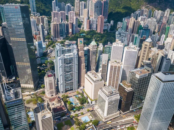 ドローン飛ぶ香港市内 — ストック写真
