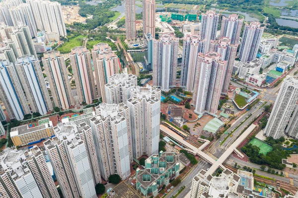 香港の住宅地の空撮 — ストック写真