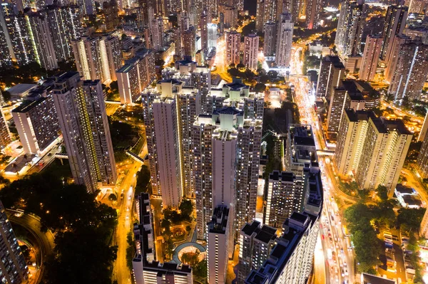 Hong Kong Yerleşim Bölgesi Üzerinde Casus Uçak Fly — Stok fotoğraf