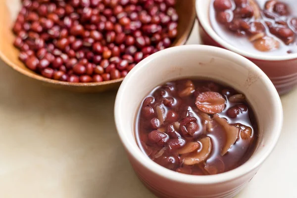 Red bean soup on table — Stock Image Red Bean Soup Table Royalty Free Stock Photos