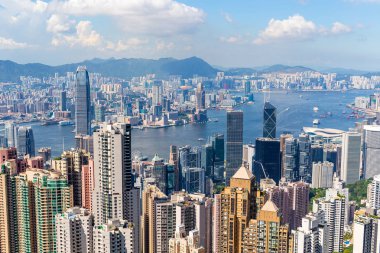 Victoria Peak, Hong Kong - 22 Haziran, 2016: Hong Kong şehir