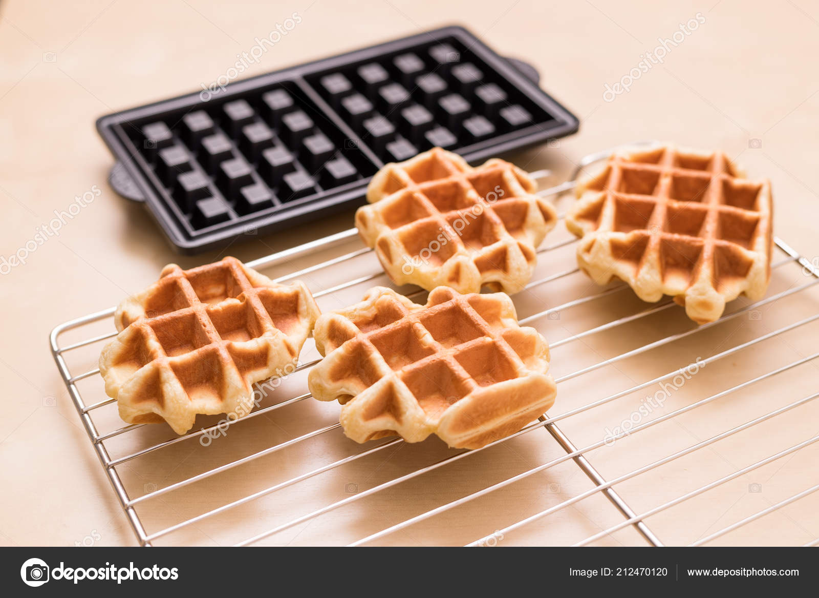 Homemade Belgian Waffles Home — Stock