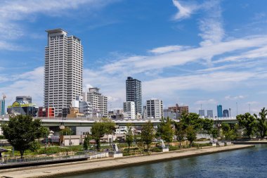 Osaka, Japonya - 13 Eylül, 2015: Osaka city