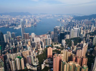 Victoria Peak, Hong Kong - 3 Kasım, 2017: Hong Kong manzarası