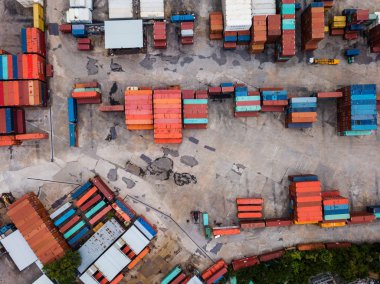 Havadan görünümü konteyner liman