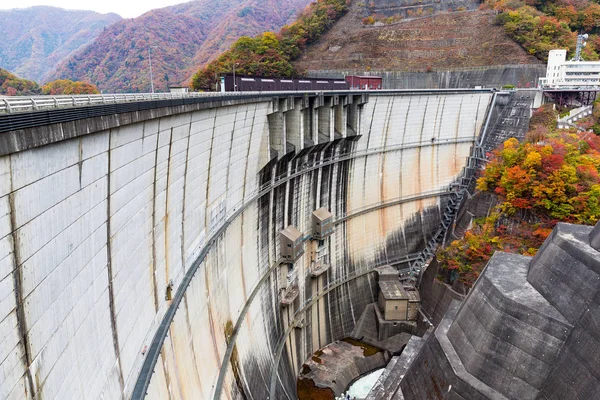 Outono Paisagem Florestal Barragem — Fotografia de Stock