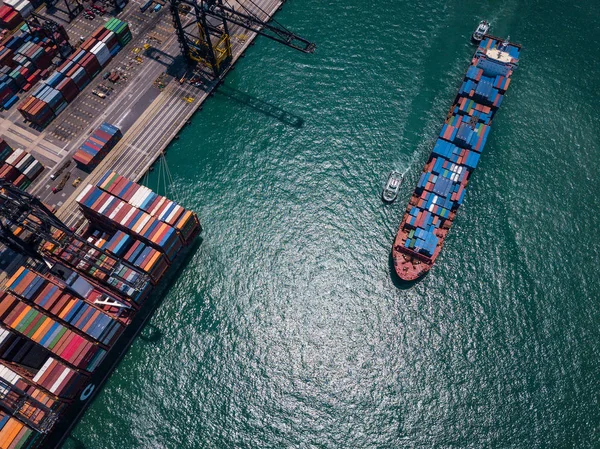 Vista Superior Sobre Kwai Tsing Container Terminals Cidade Hong Kong — Fotografia de Stock