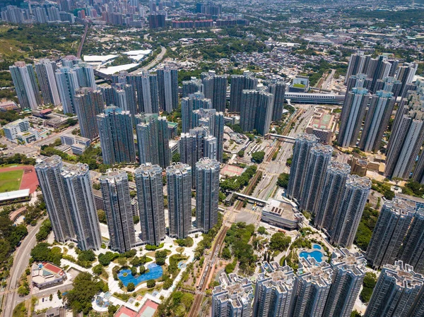 Vista Aérea Los Edificios Residenciales Hong Kong — Foto de Stock
