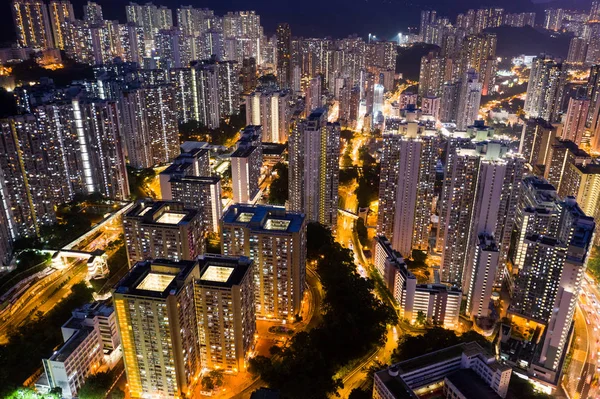Letecký Pohled Rezidenční Čtvrti Hong Kongu — Stock fotografie