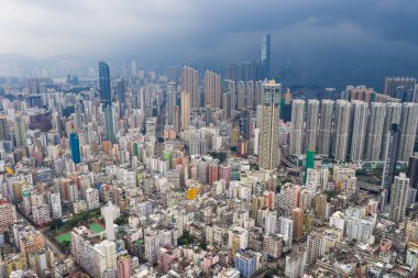 Sham Shui Po, Hong Kong - 28 Ağustos, 2018: Hong kong şehir fırtına 