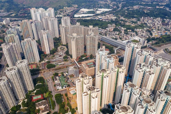 Tin Shui Wai Hong Kong Agosto 2018 Vista Superior Del — Foto de Stock