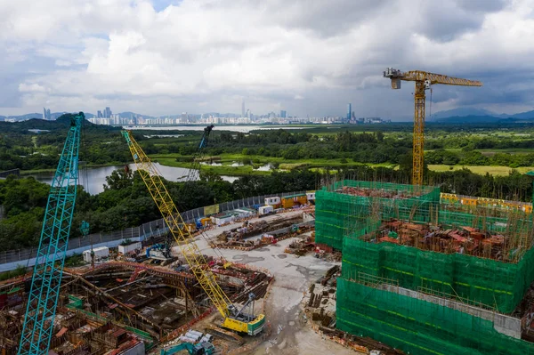 Tin Shui Wai Hong Kong September 2018 Top View Byggarbetsplats — Stockfoto