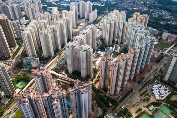 Tin Shui Wai Hong Kong Augusti 2018 Bostadsområde Hong Kong — Stockfoto