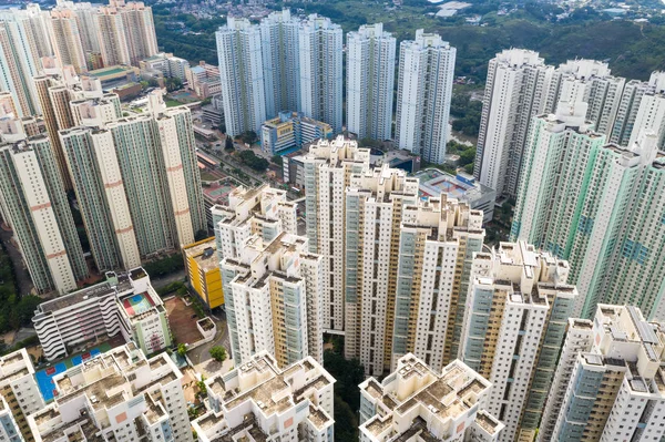 Tin Shui Wai Hong Kong September 2018 Drone Flyger Över — Stockfoto
