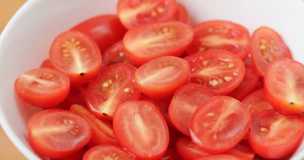 Tas Tomates Cerises Fraîches Dans Bol — Photo