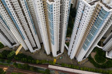 Tin Shui Wai, Hong Kong - 25 Ağustos, 2018: Hong Kong yerleşim alanı 