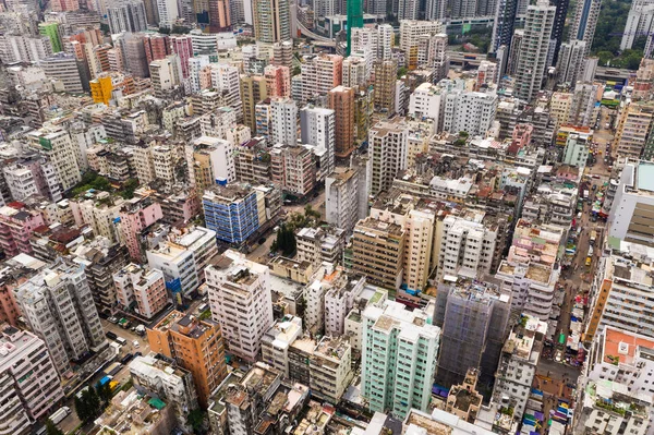 Sham Shui Hong Kong Augusti 2018 Drone Flyger Över Hong — Stockfoto
