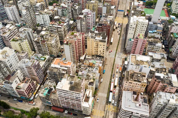 Sham Shui Hong Kong Augusti 2018 Antenn Hongkong Downtown — Stockfoto