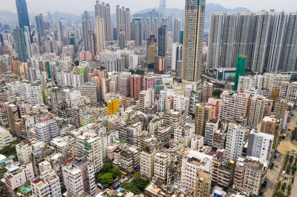 Fingované Shui Hong Kong Srpna 2018 Drone Letět Přes Centrum — Stock fotografie