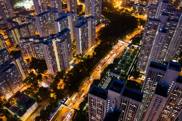 罪のテンプルフォトレポートタイ ウォン 2018 香港夜の住宅街 — ストック写真