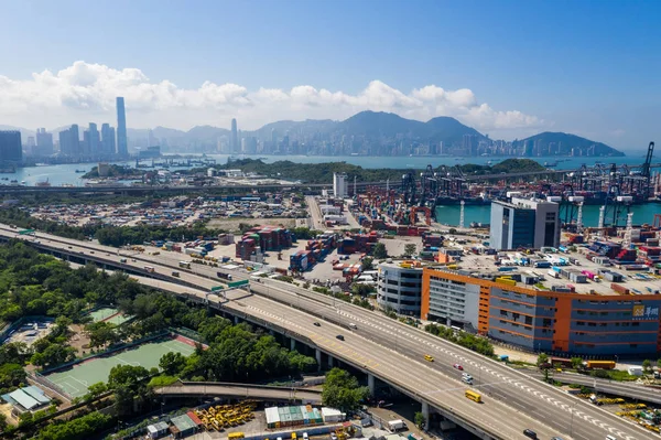 Kwai Tsing Hong Kong Setembro 2018 Recipientes Porto Comercial Hong — Fotografia de Stock