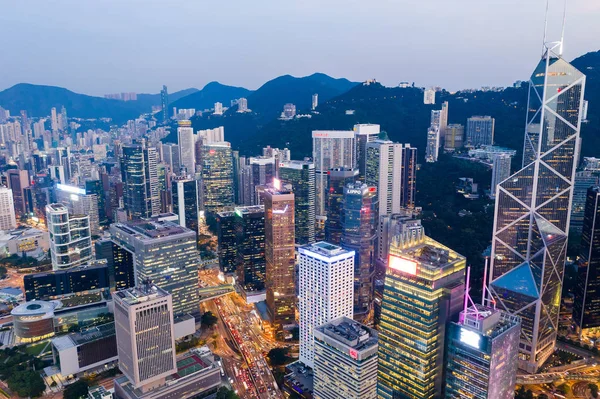 Central Hong Kong September 2018 Hong Kong Business Tower Evening — Stock Photo, Image