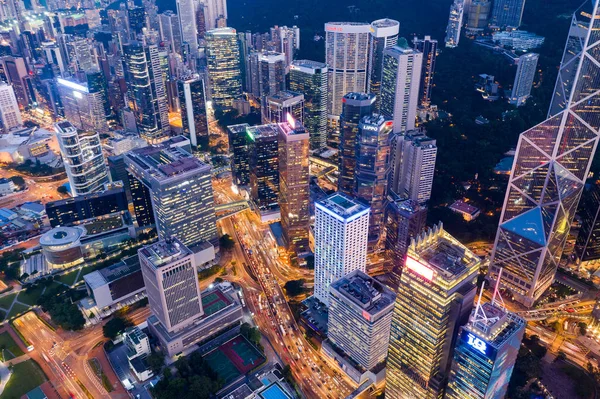 Центральний Гонконг Вересня 2018 Гонконг Бізнес Офіс Башта Вечірній Час — стокове фото