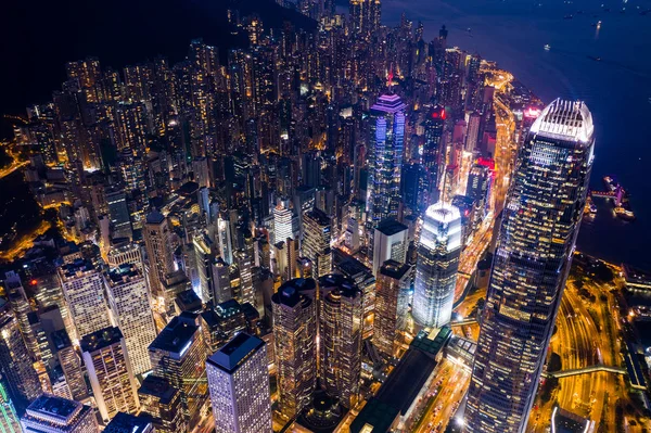 Central Hong Kong Setembro 2018 Aerial Hong Kong Business District — Fotografia de Stock
