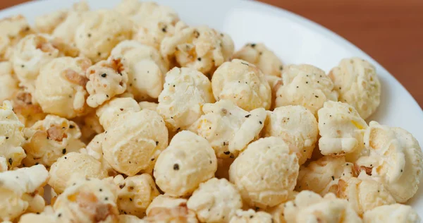 Hoop Van Popcorn Kom Closeup — Stockfoto