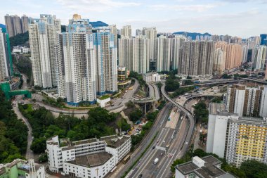 Kowloon Körfezi, Hong Kong - 03 Eylül, 2018: Hong Kong kentsel