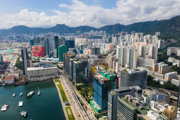 Kowloon Bay Hong Kong Septiembre 2018 Drone Vuela Sobre Centro —  Fotos de Stock