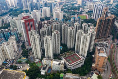 Tuen Mun, Hong Kong, 09 Eylül 2018:-Hong Kong manzarası