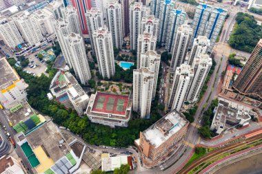 Tuen Mun, Hong Kong, 09 Eylül 2018:-Hong Kong'da bir yerleşim bölgesi 
