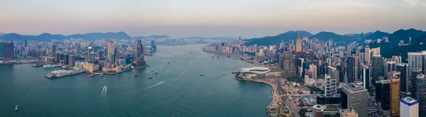 Victoria Harbor Hong Kong September 2018 Panorama Kota Hong Kong — Stok Foto