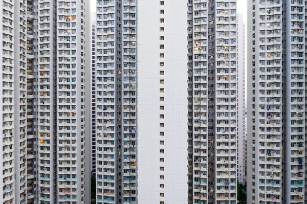 Lägenhet Byggnad Fasad Hong Kong — Stockfoto