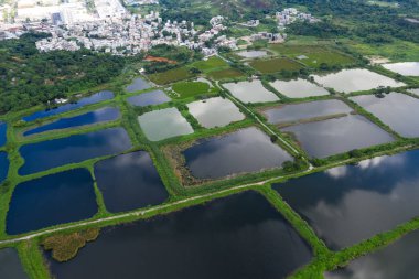 Balık kuluçka göletler Üstten Görünüm