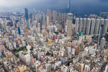 Sham Shui po, Hong Kong, 28 Ağustos 2018:-Top Hong Kong kenti