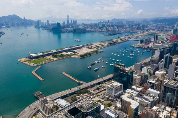 Kowloon Bay Hong Kong Září 2018 Letecký Pohled Panorama Hong — Stock fotografie