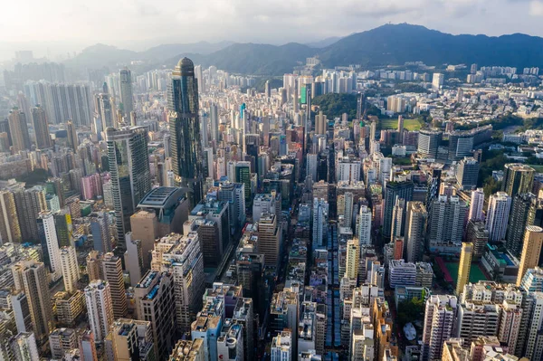 Mong Kok Hong Kong Settembre 2018 Veduta Aerea Dello Skyline — Foto Stock