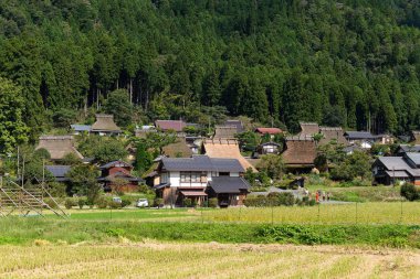 Japon geleneksel eski ev Miyama Köyü