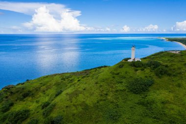 Cape Hirakubozaki Ishigaki Island güneş ışığı ile üstten görünüm