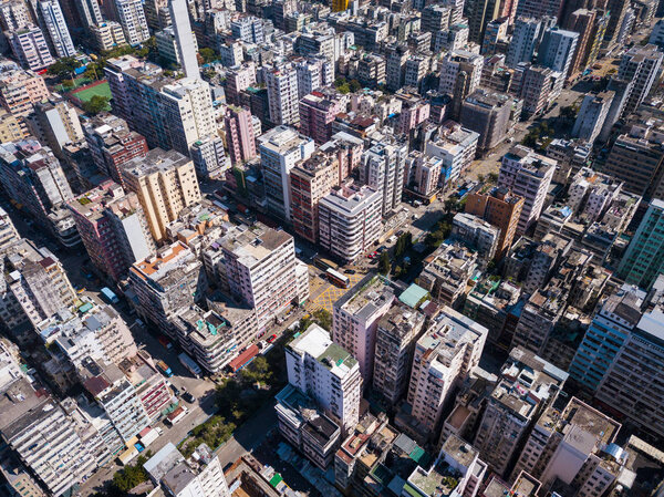Aerial view of Hong Kong city at daytime