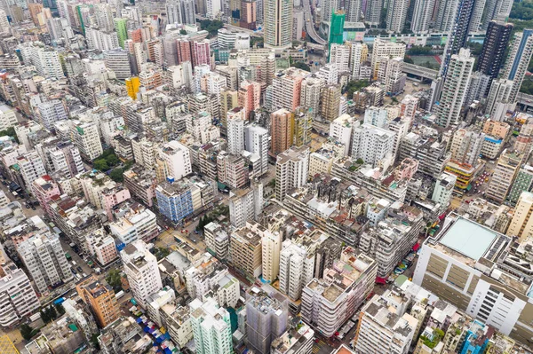 Bovenaanzicht Van Hong Kong Kowloon Kant — Stockfoto