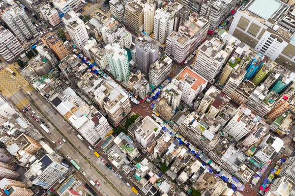 Hava Görünümünde Gündüz Tarafında Kowloon Hong Kong — Stok fotoğraf