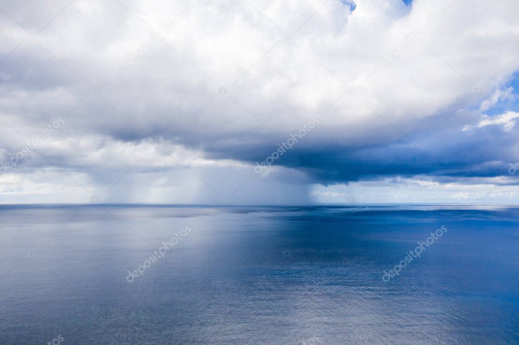 Cloud storm on the sea view