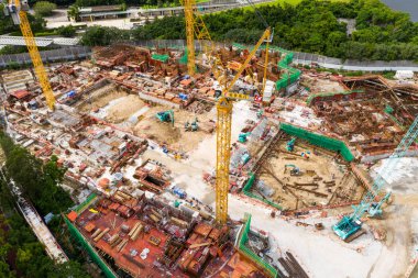 Tin Shui Wai, Hong Kong - 02 Eylül, 2018: şantiye Hong Kong